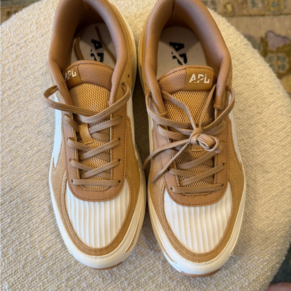 APL Women's Athletic Sneakers in Cream and Tan - Picture 2 of 4